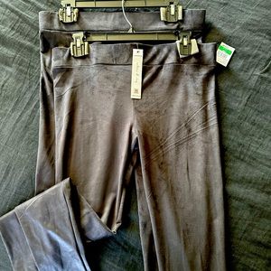PAIR (2) of SUEDE LEGGINGS - One BRAND NEW - Black - Size L